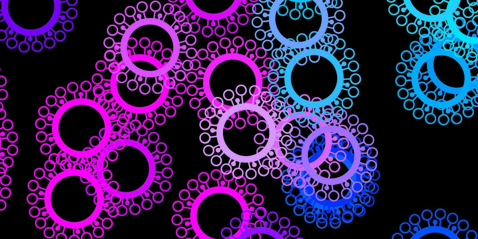 Dark pink, blue vector template with flu signs.