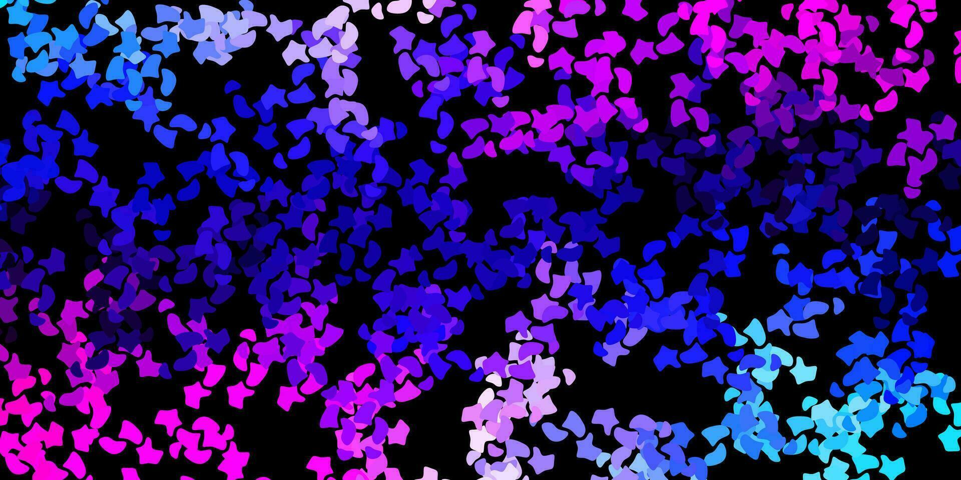 Dark pink, blue vector texture with memphis shapes.