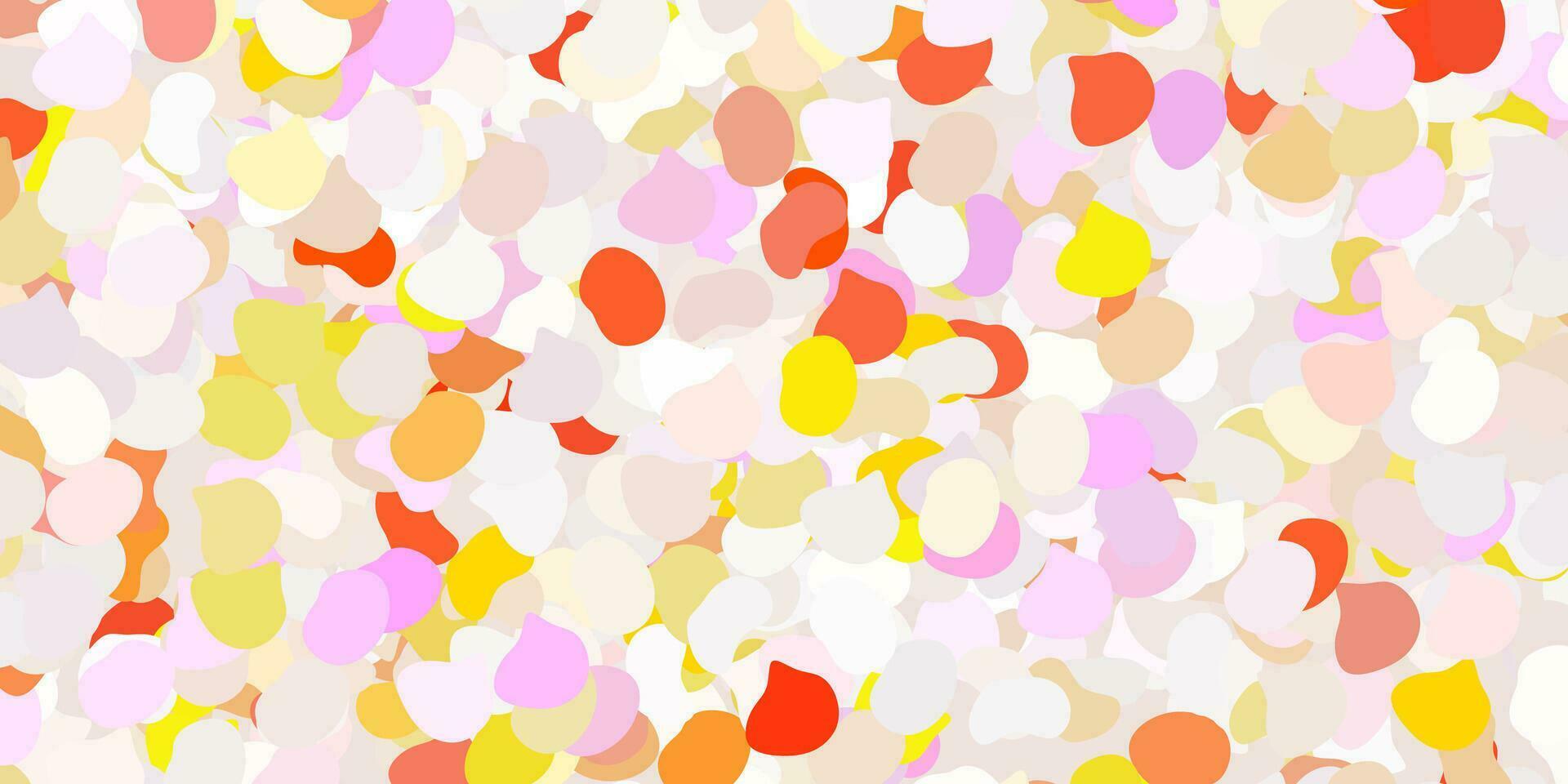 Light pink, yellow vector texture with memphis shapes.