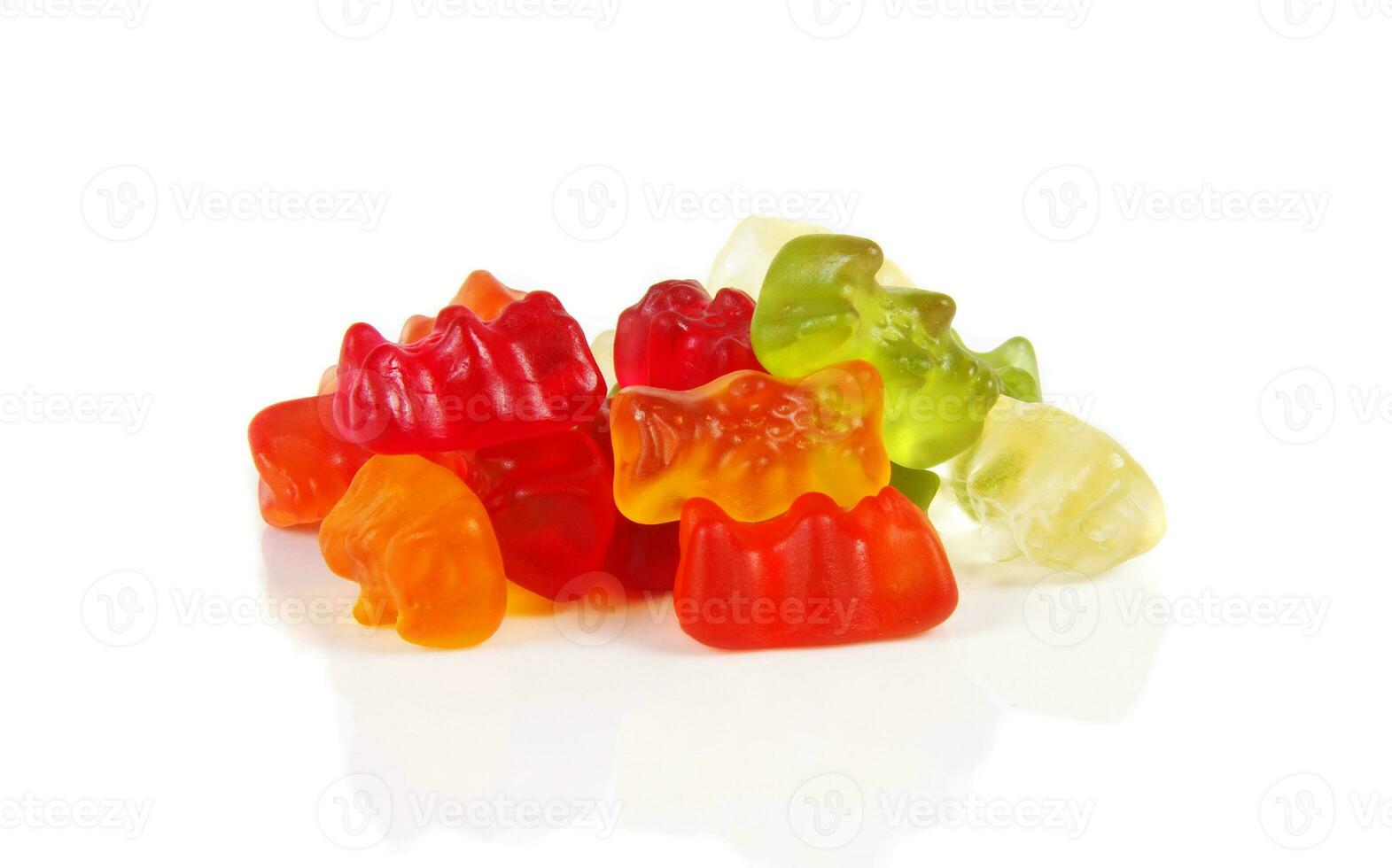 colorful candies on white photo