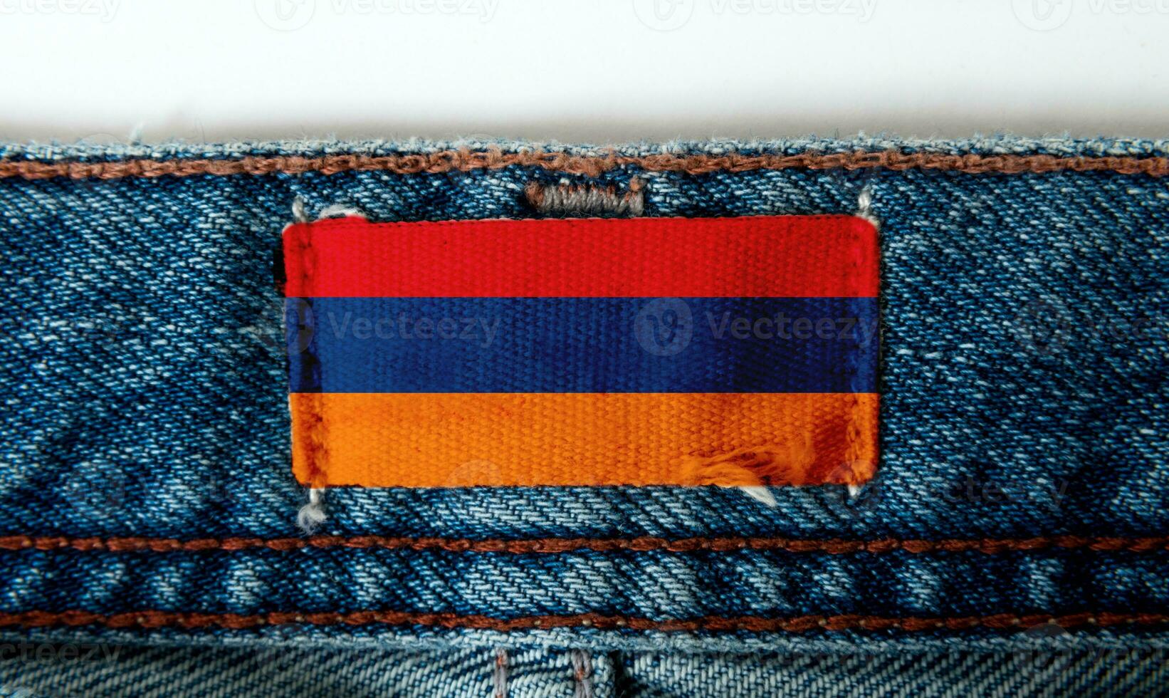 Flag on the label of the jeans photo