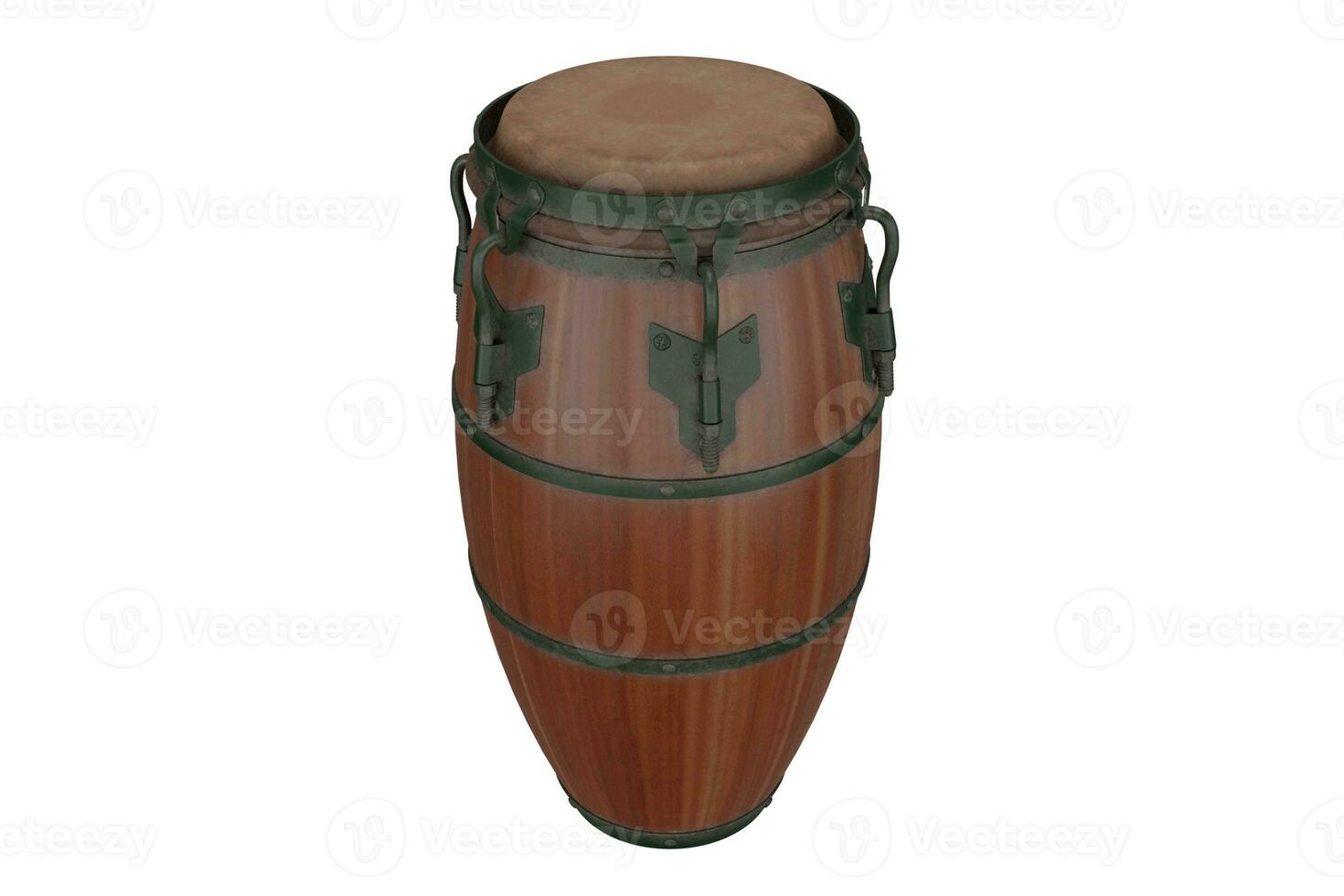 3d rendering latin congas musical instrument isolated on white background photo