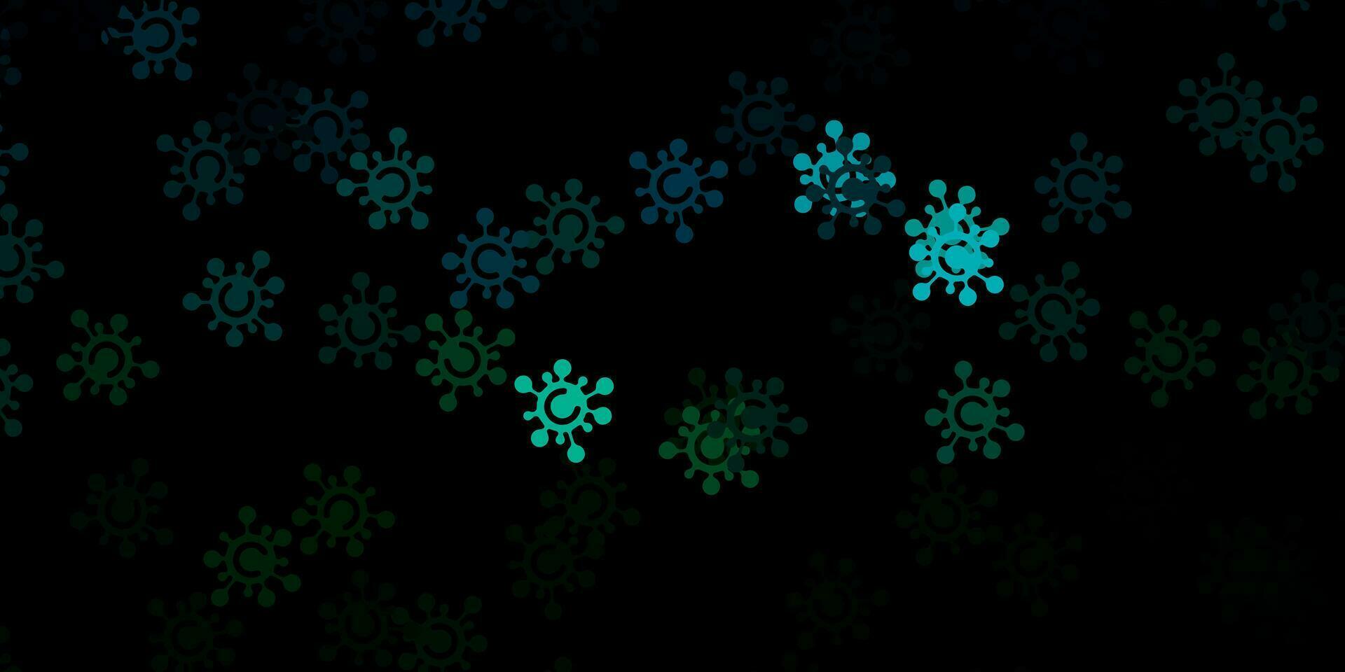 Dark blue, green vector template with flu signs.
