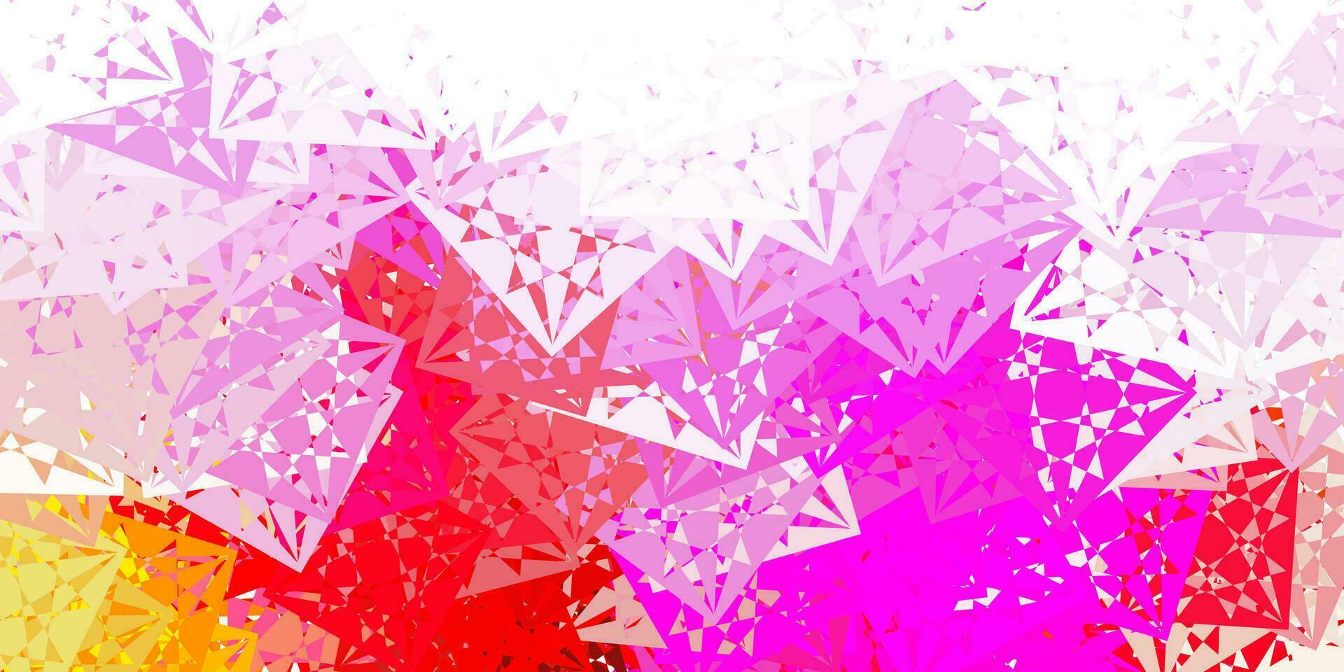 Light Pink, Yellow vector background with triangles.