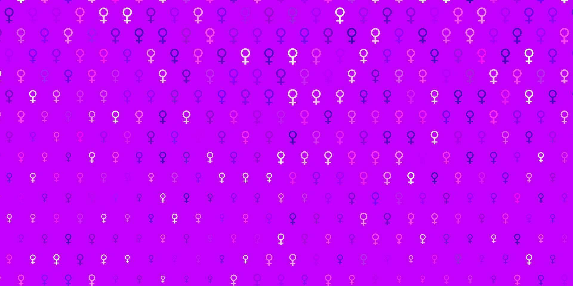 Light Purple vector background with woman symbols.