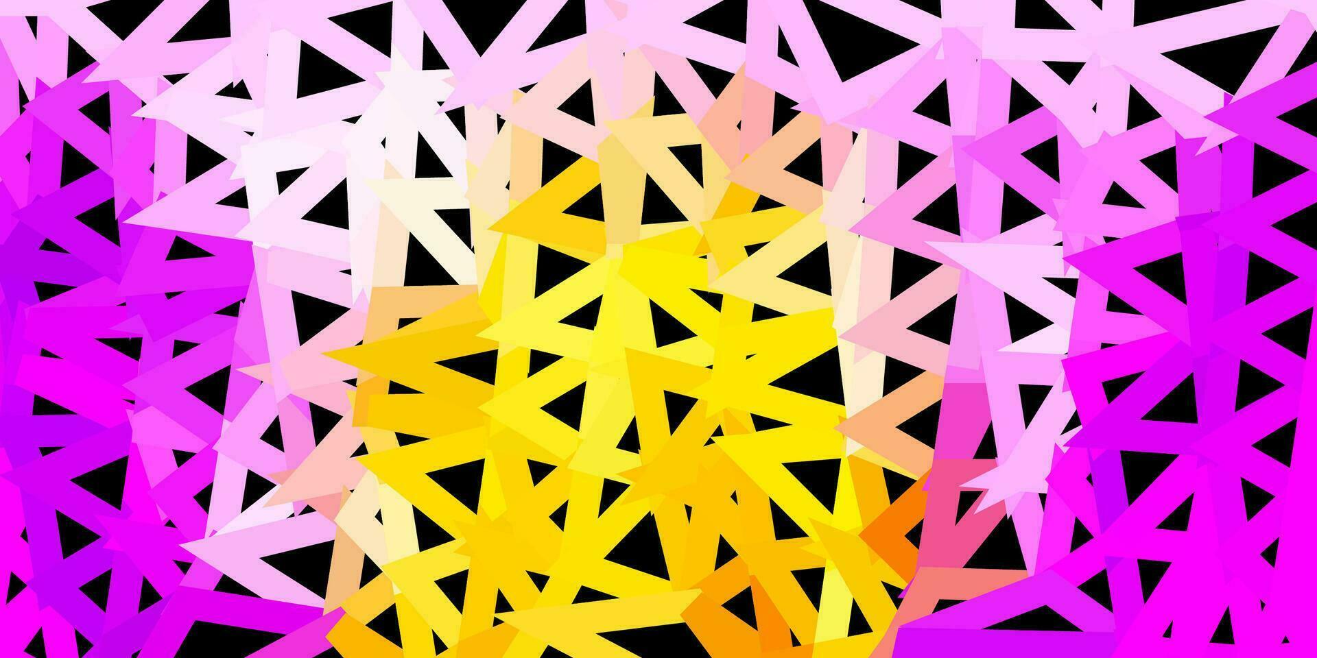 Light pink, yellow vector polygonal background.