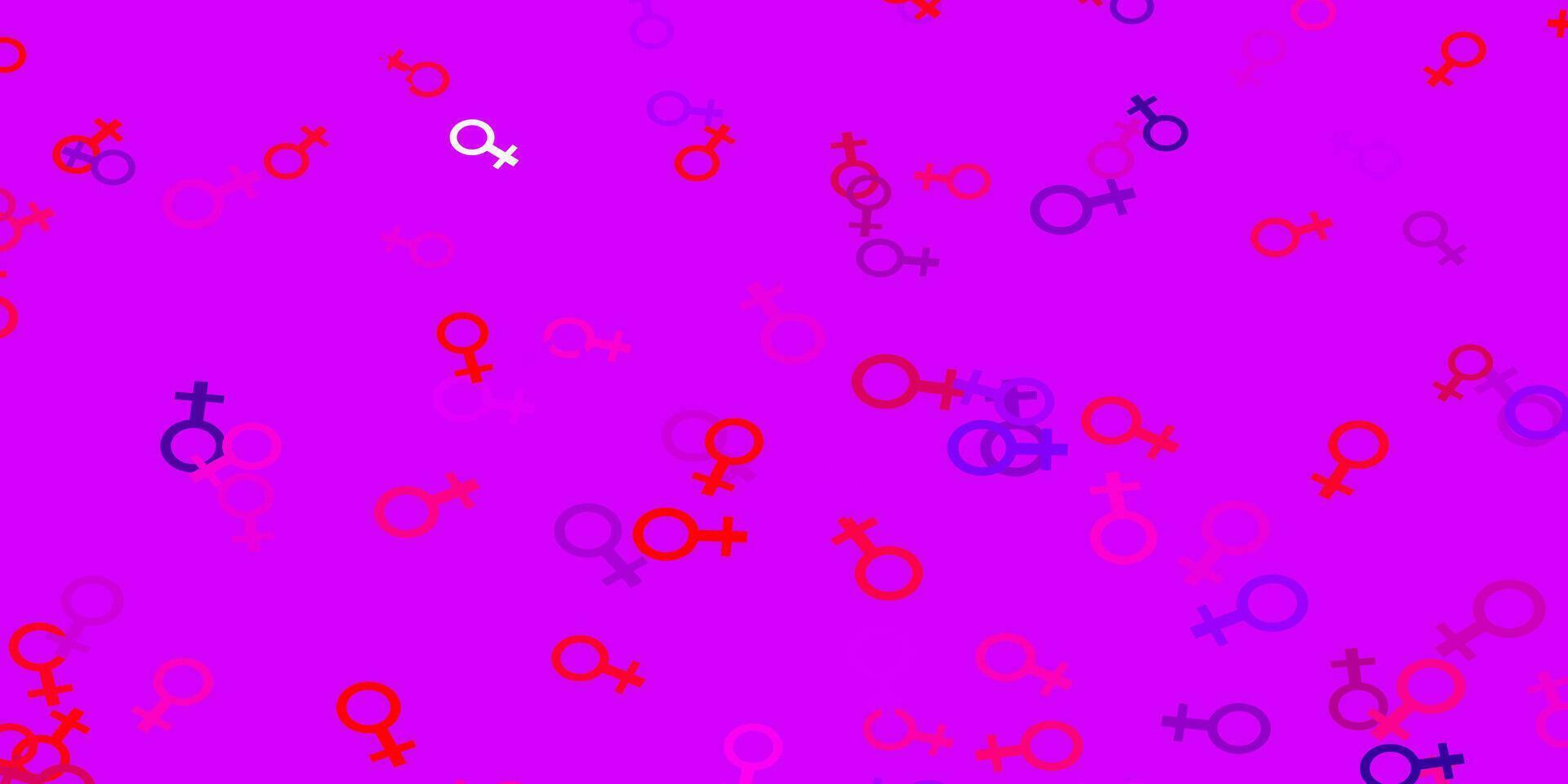 Light Purple, Pink vector pattern with feminism elements.