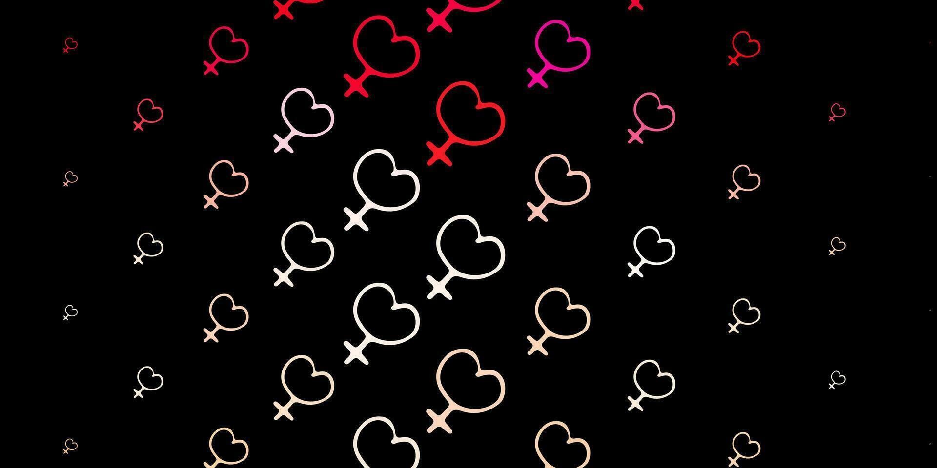 Dark Red vector backdrop with woman's power symbols.