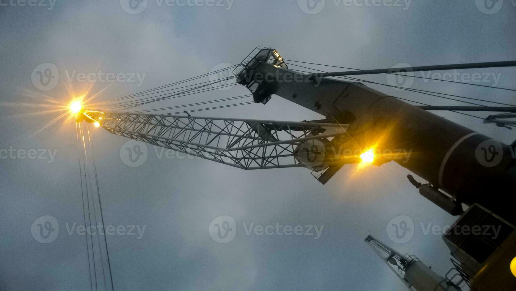 Port cranes against the sky. Cargo industrial port photo