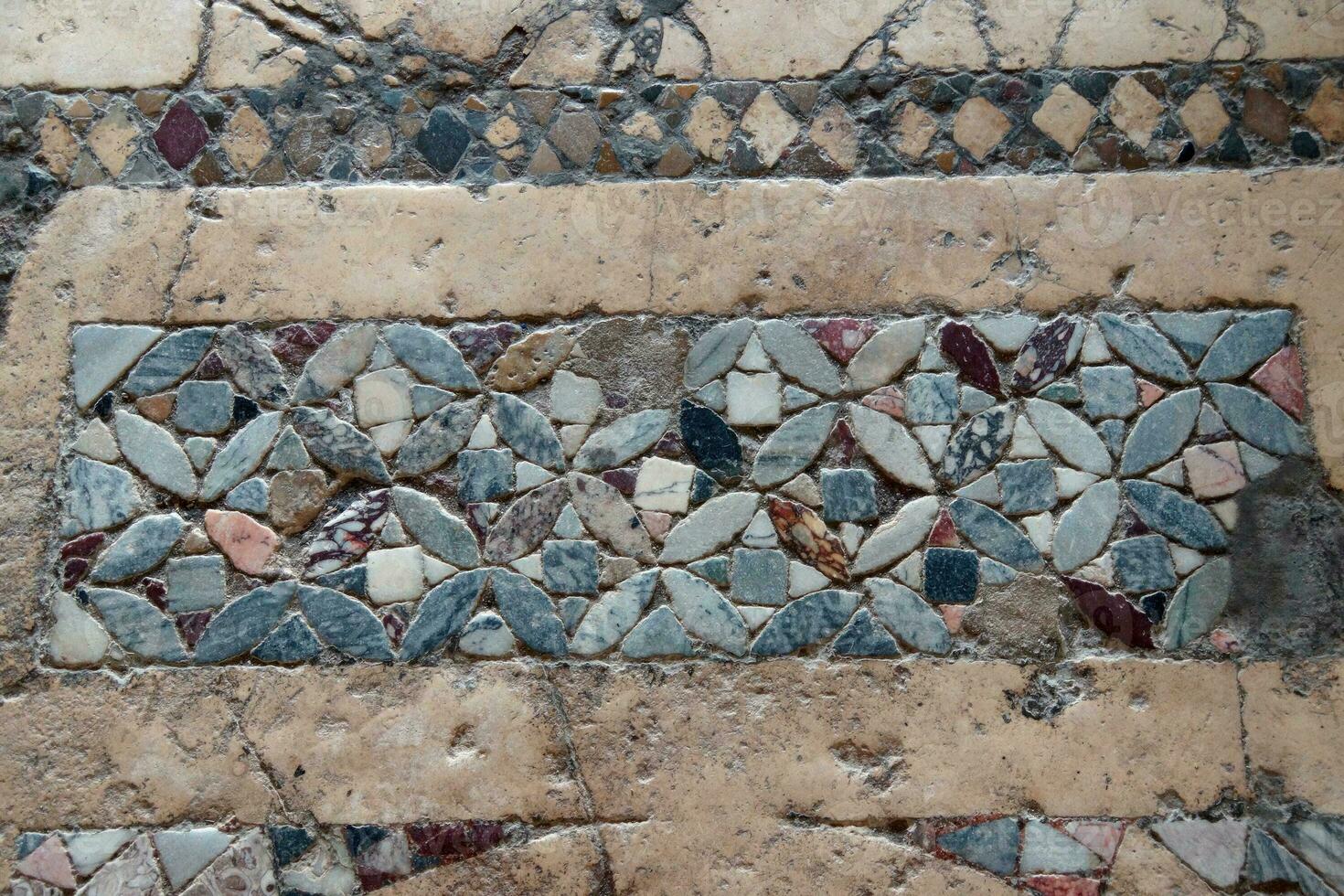 Byzantine mosaics on the floor photo