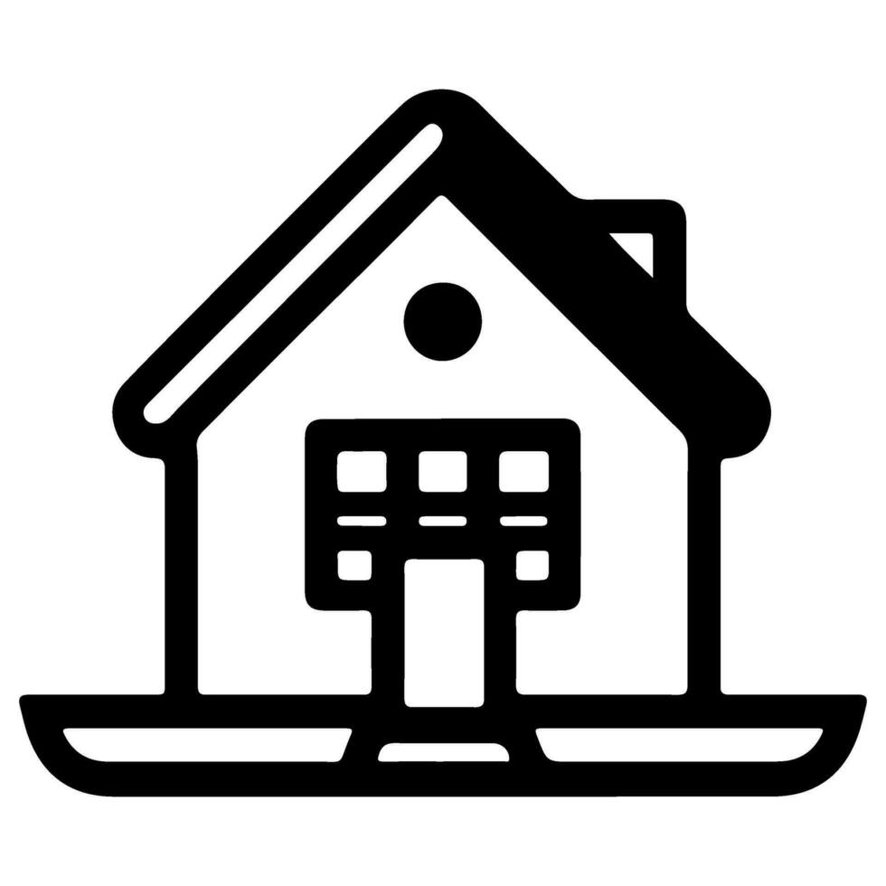 AI generated home flat icon for apps and websites, House symbol sign black outline logo vector