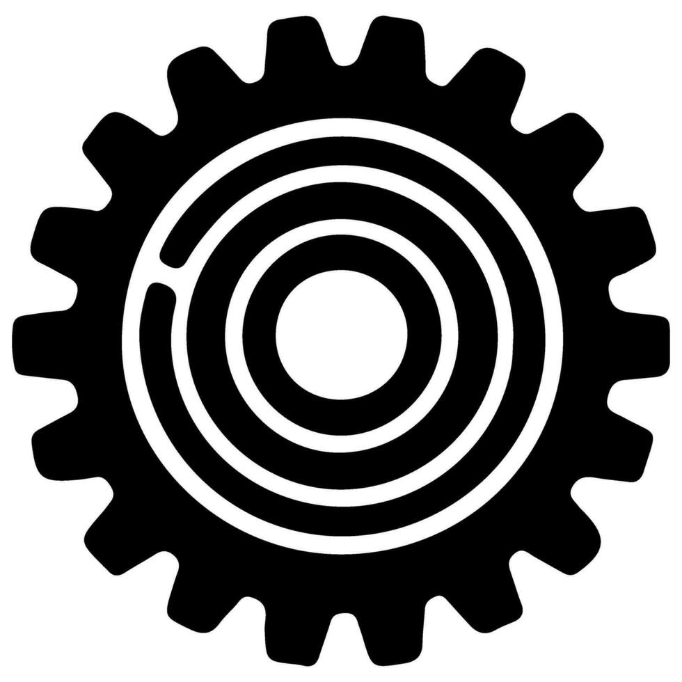 AI generated Gear Setting outline icon for apps, websites, logo. Gear symbol black line cogwheel sign vector