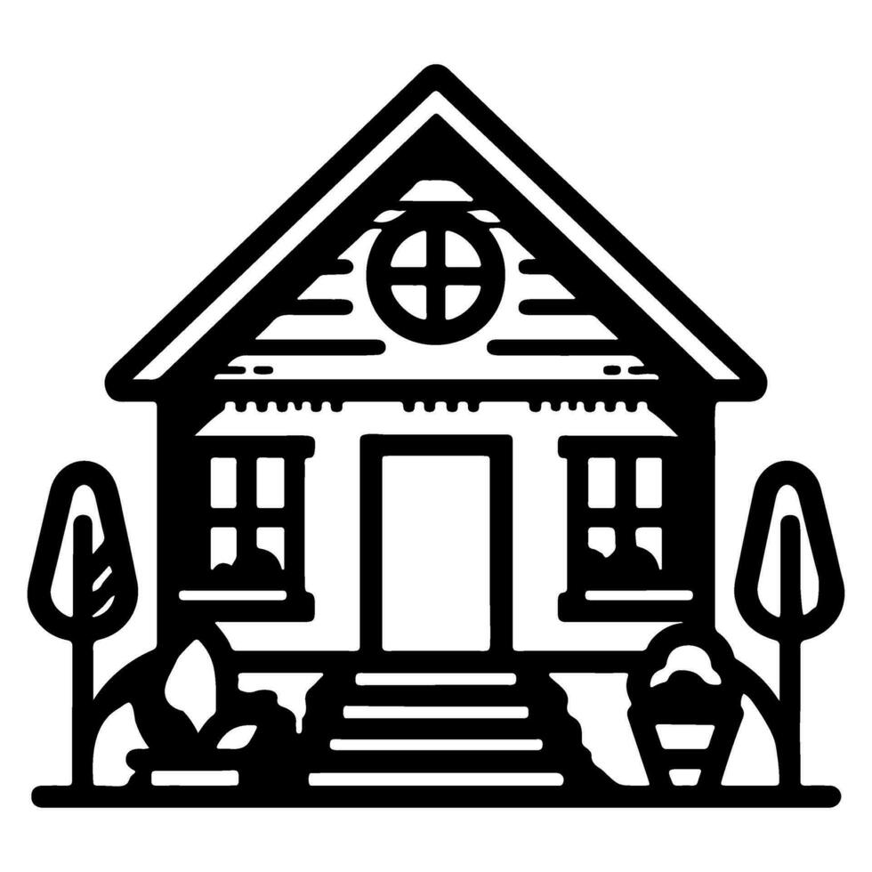 AI generated home flat icon for apps and websites, House symbol sign black outline logo vector