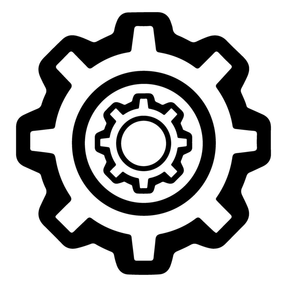 AI generated Gear Setting outline icon for apps, websites, logo. Gear symbol black line cogwheel sign vector