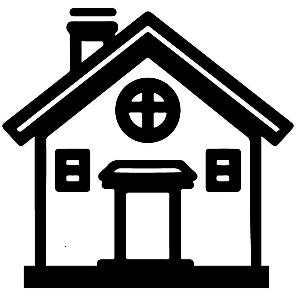 AI generated home flat icon for apps and websites, House symbol sign black outline logo vector
