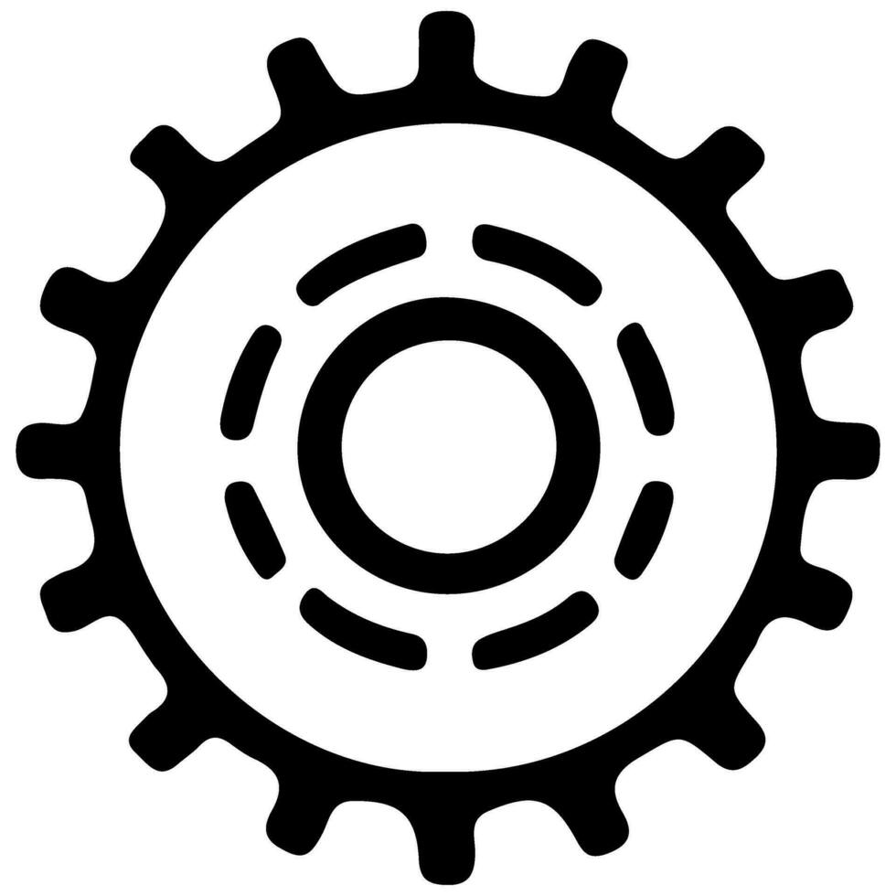 AI generated Gear Setting outline icon for apps, websites, logo. Gear symbol black line cogwheel sign vector