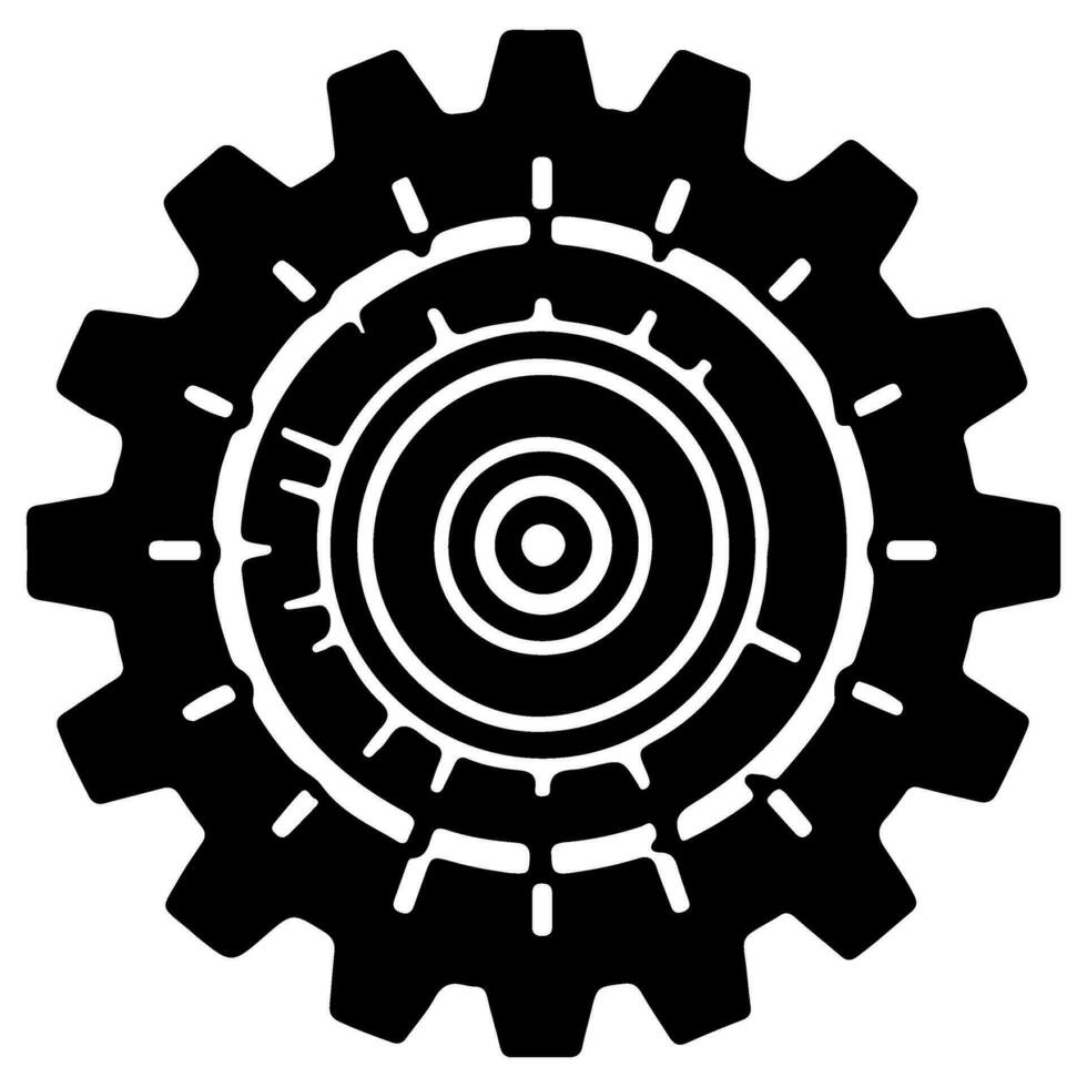 AI generated Gear Setting outline icon for apps, websites, logo. Gear symbol black line cogwheel sign vector