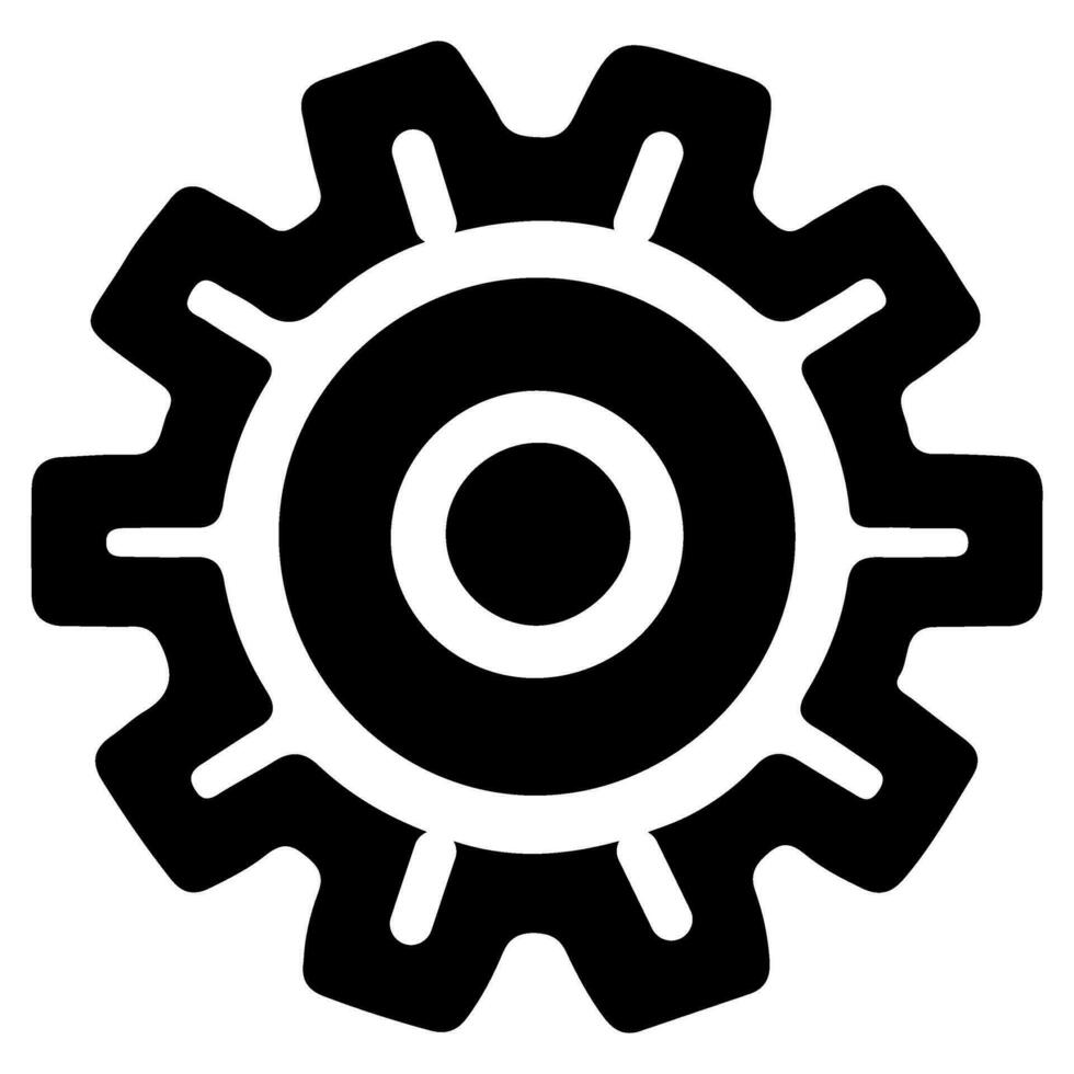AI generated Gear Setting outline icon for apps, websites, logo. Gear symbol black line cogwheel sign vector