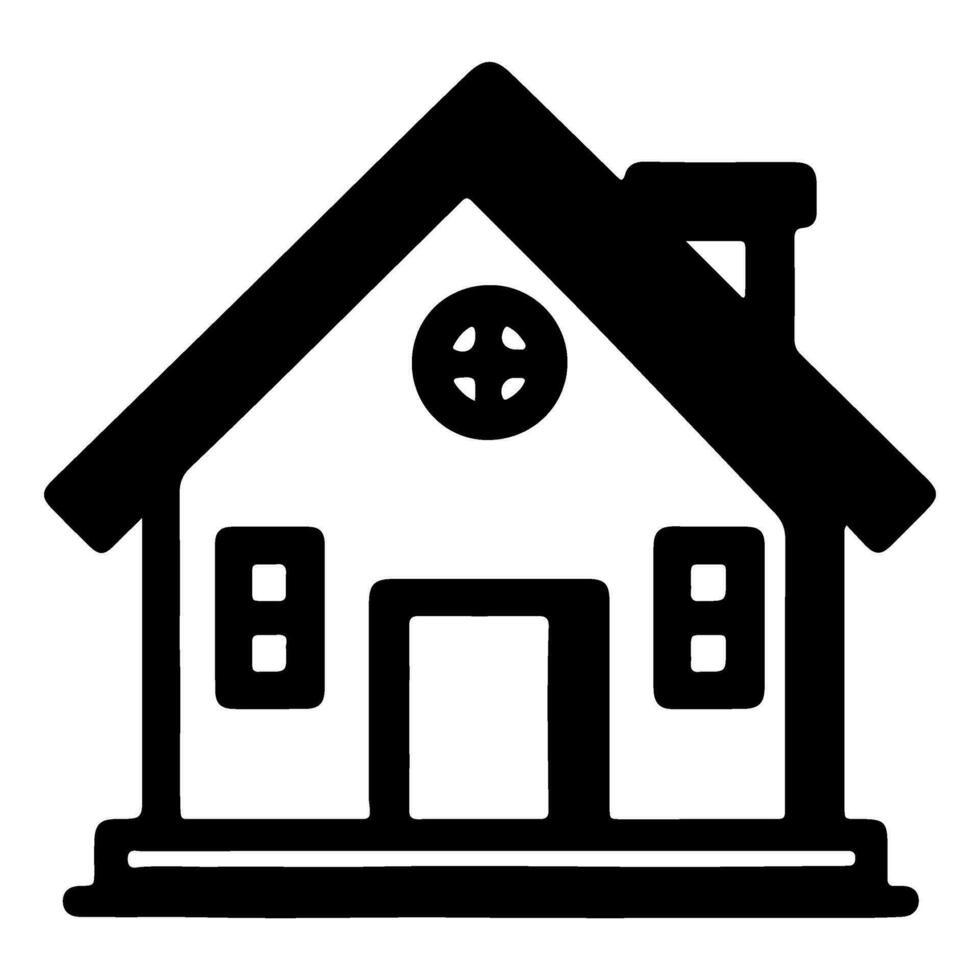 AI generated home flat icon for apps and websites, House symbol sign black outline logo vector