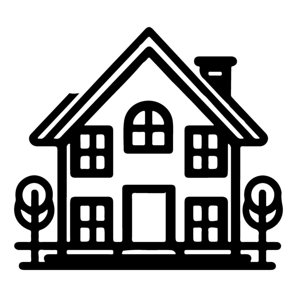 AI generated home flat icon for apps and websites, House symbol sign black outline logo vector