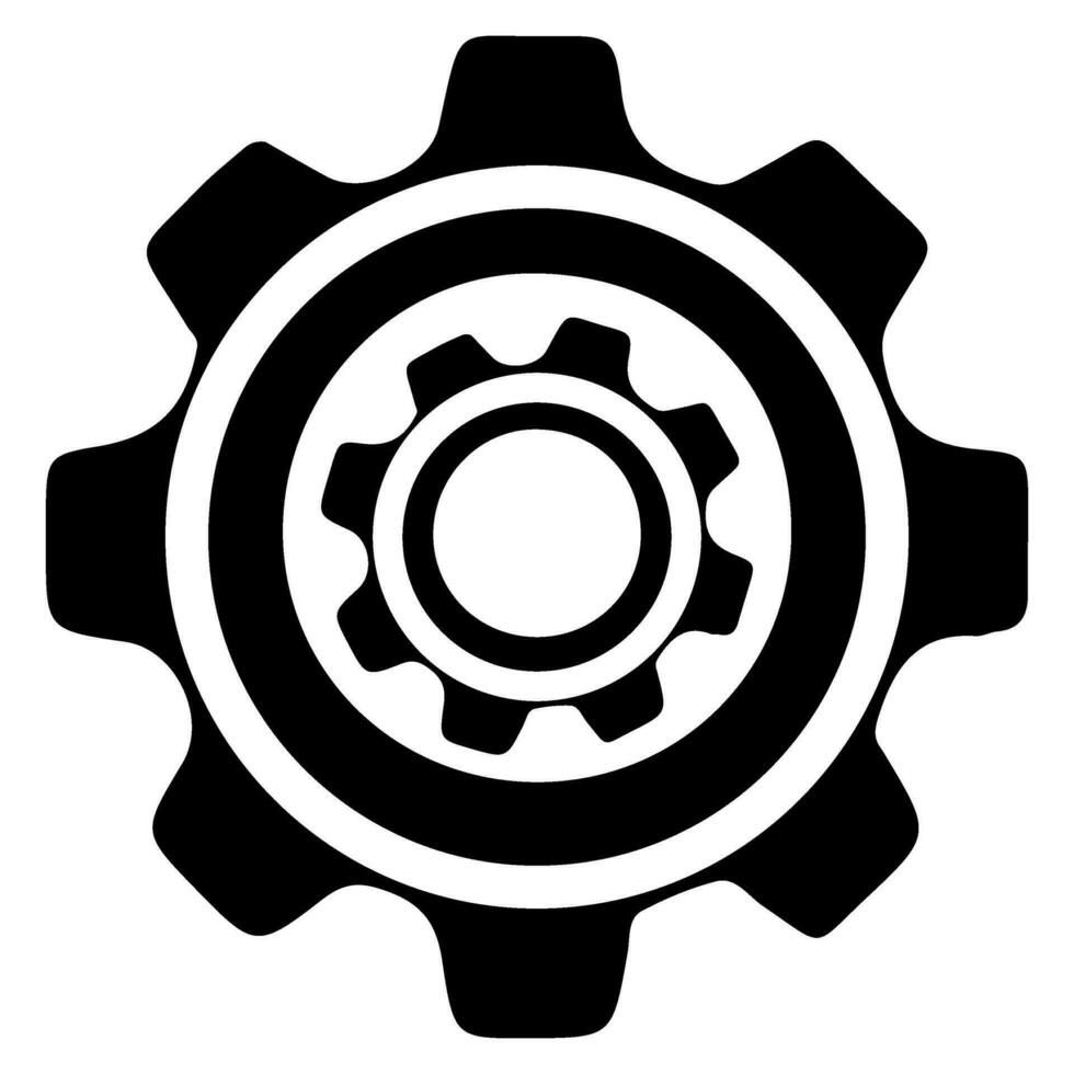 AI generated Gear Setting outline icon for apps, websites, logo. Gear symbol black line cogwheel sign vector