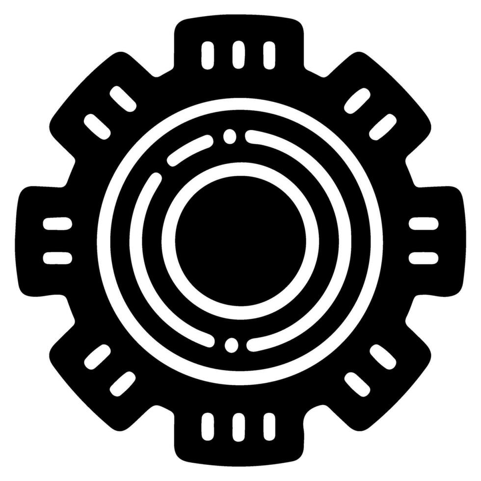 AI generated Gear Setting outline icon for apps, websites, logo. Gear symbol black line cogwheel sign vector