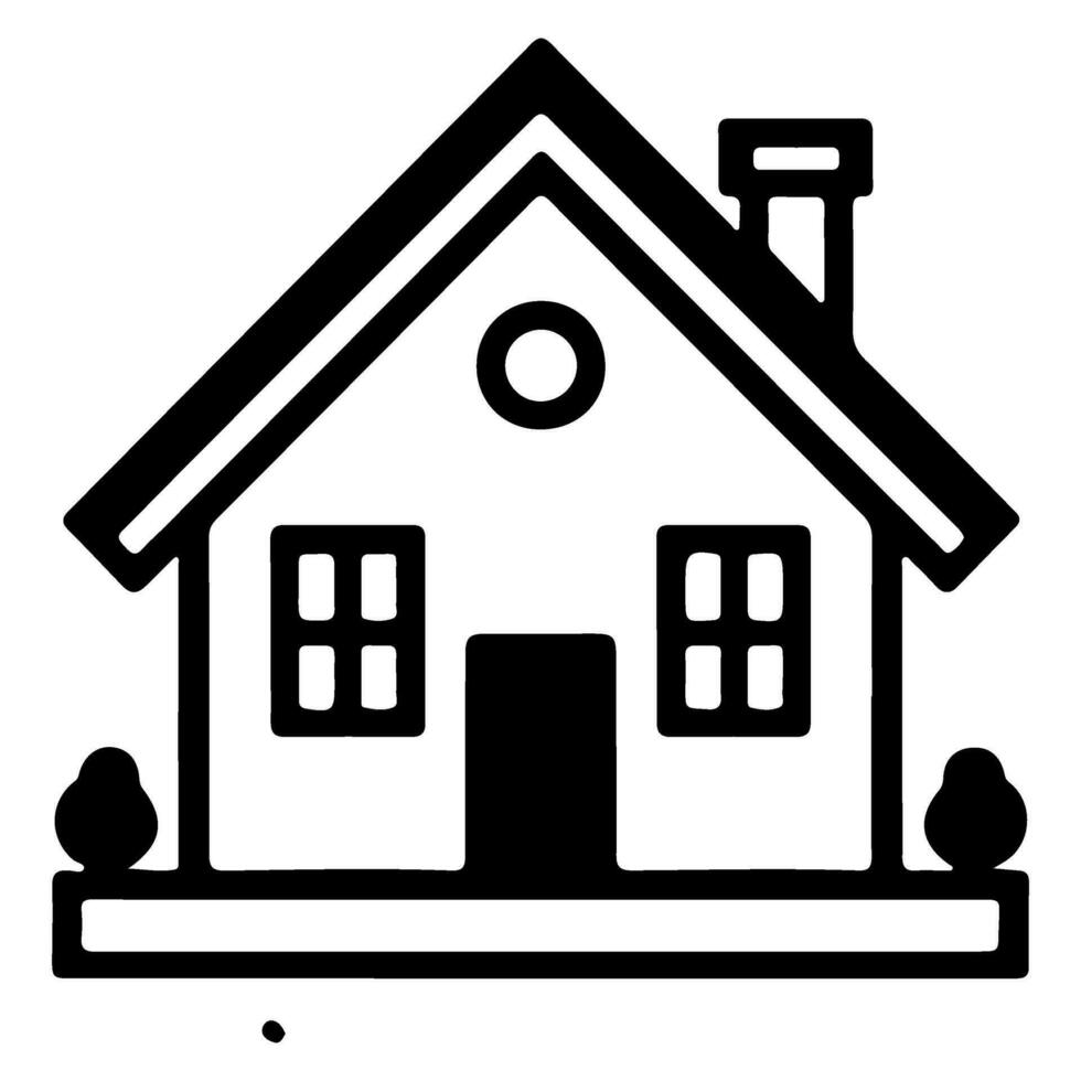 AI generated home flat icon for apps and websites, House symbol sign black outline logo vector