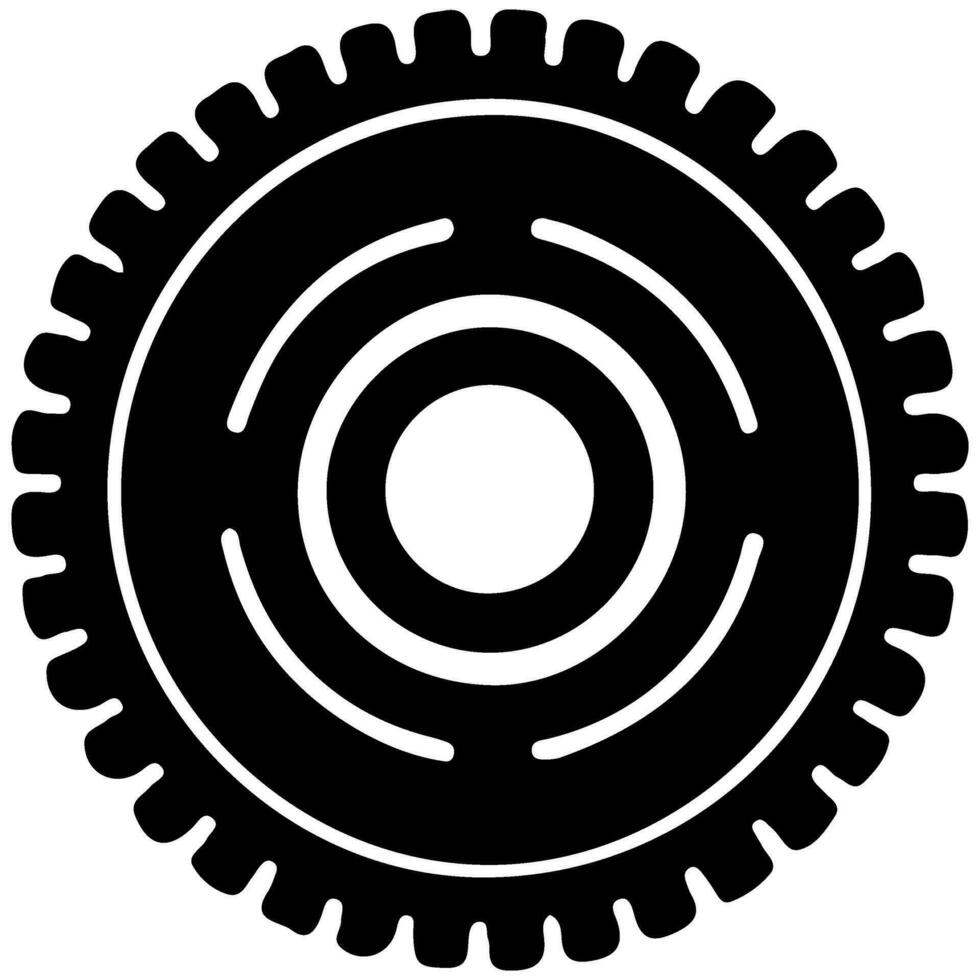 AI generated Gear Setting outline icon for apps, websites, logo. Gear symbol black line cogwheel sign vector