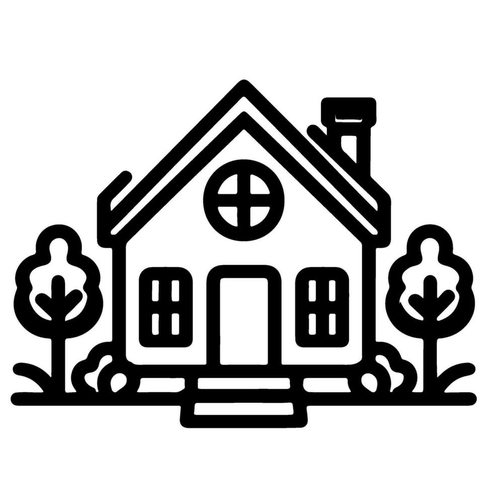 AI generated home flat icon for apps and websites, House symbol sign black outline logo vector