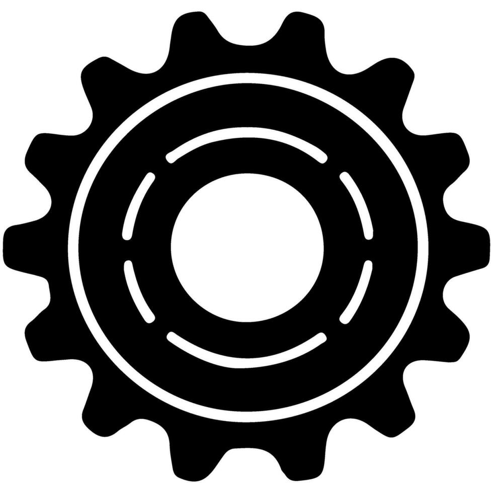 AI generated Gear Setting outline icon for apps, websites, logo. Gear symbol black line cogwheel sign vector