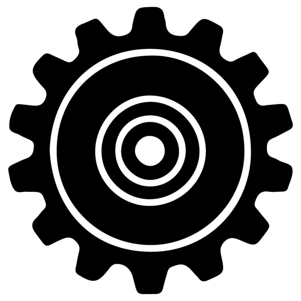 AI generated Gear Setting outline icon for apps, websites, logo. Gear symbol black line cogwheel sign vector