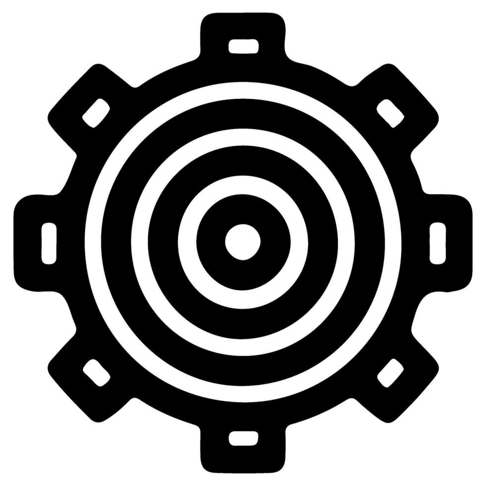 AI generated Gear Setting outline icon for apps, websites, logo. Gear symbol black line cogwheel sign vector
