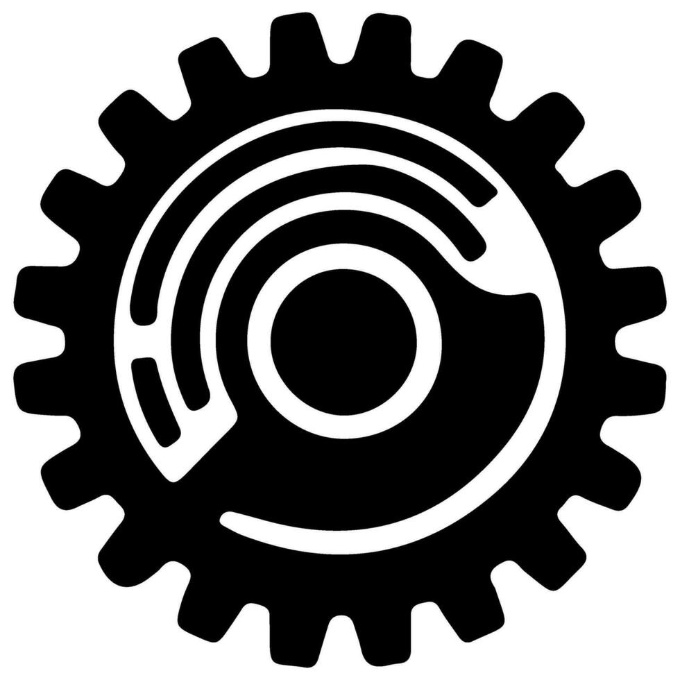 AI generated Gear Setting outline icon for apps, websites, logo. Gear symbol black line cogwheel sign vector