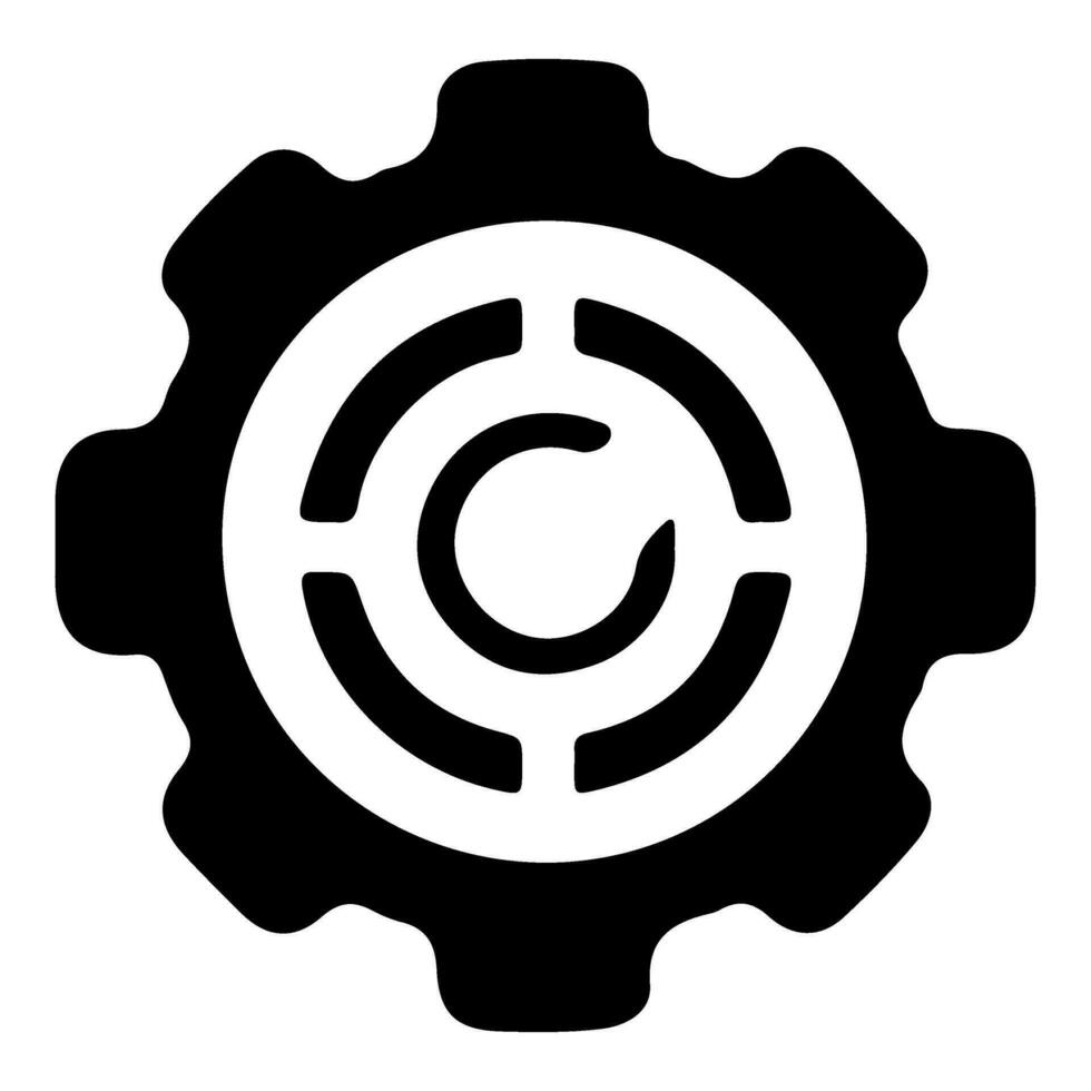 AI generated Gear Setting outline icon for apps, websites, logo. Gear symbol black line cogwheel sign vector