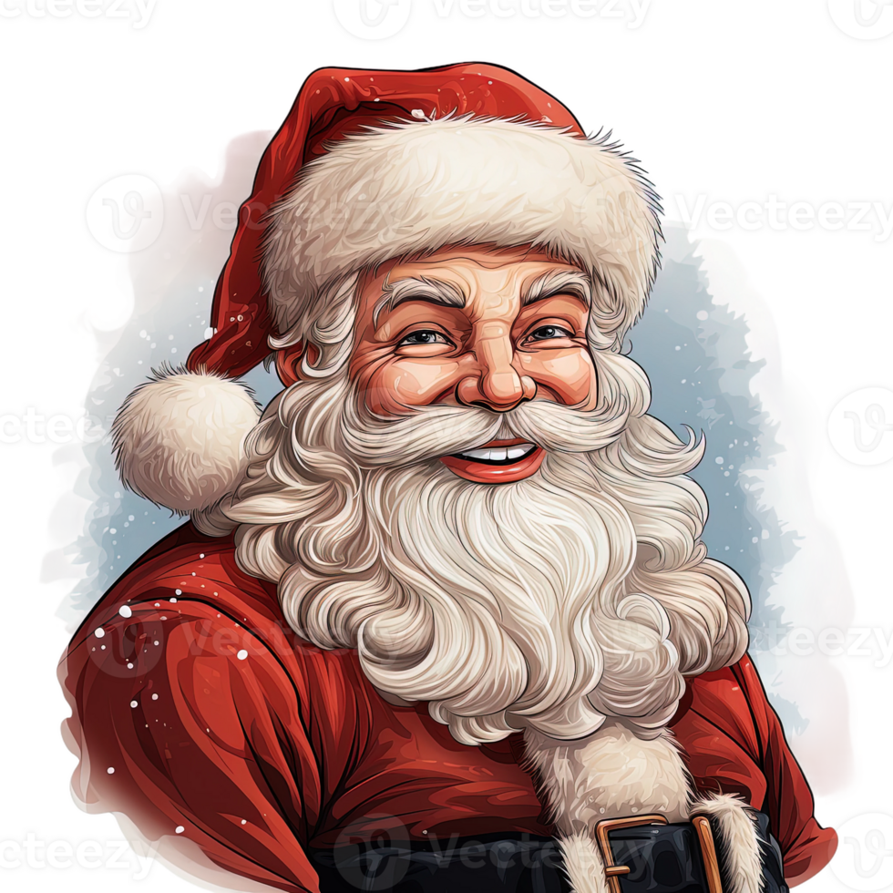 AI generated Santa Claus illustration, jolly Santa graphics, transparent background clipart, festive Christmas character, Santa Claus clip art, holiday design element, winter season graphic png