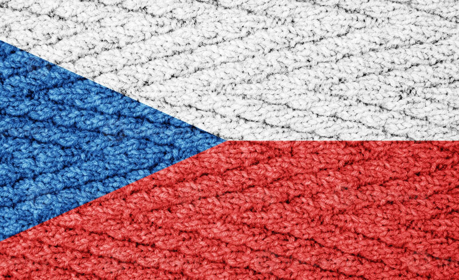 Flag on the knitted surface photo