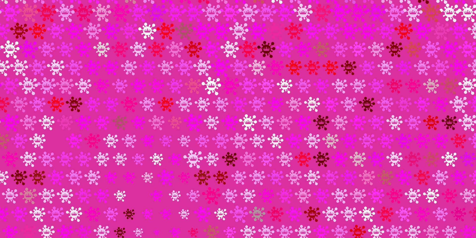 Light Purple, Pink vector pattern with coronavirus elements.