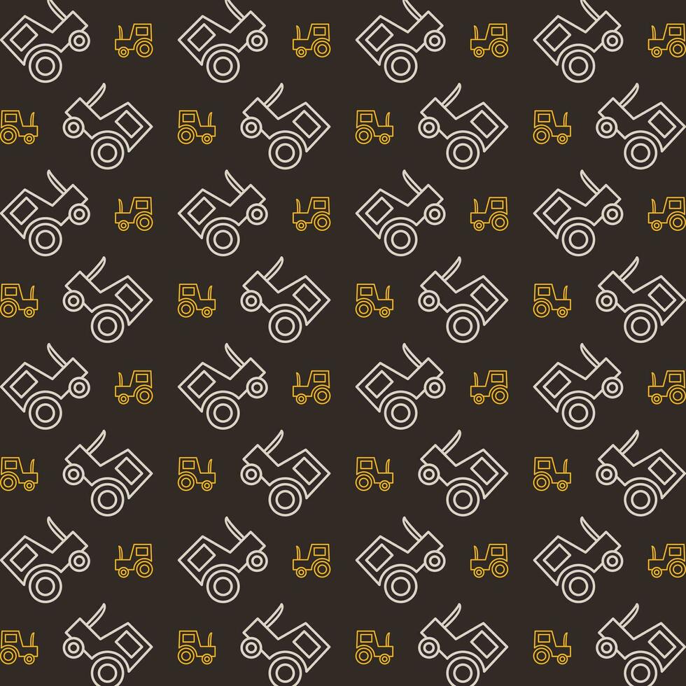 Tractor trendy pattern repeating vector beautiful illustration background