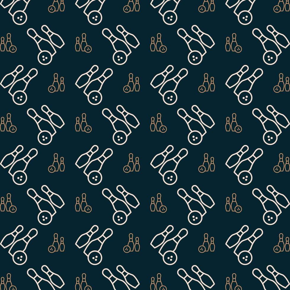Bowling vector art design repeating pattern colorful illustration background