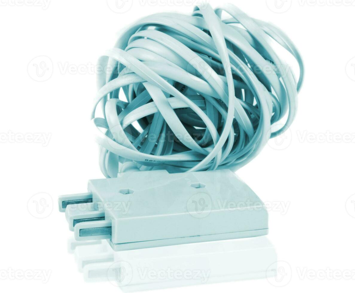 phone cable on white photo