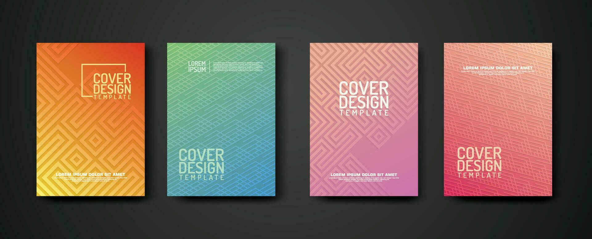 set cover Design template  with geometric lines textured pattern background and dynamic gradation color vector