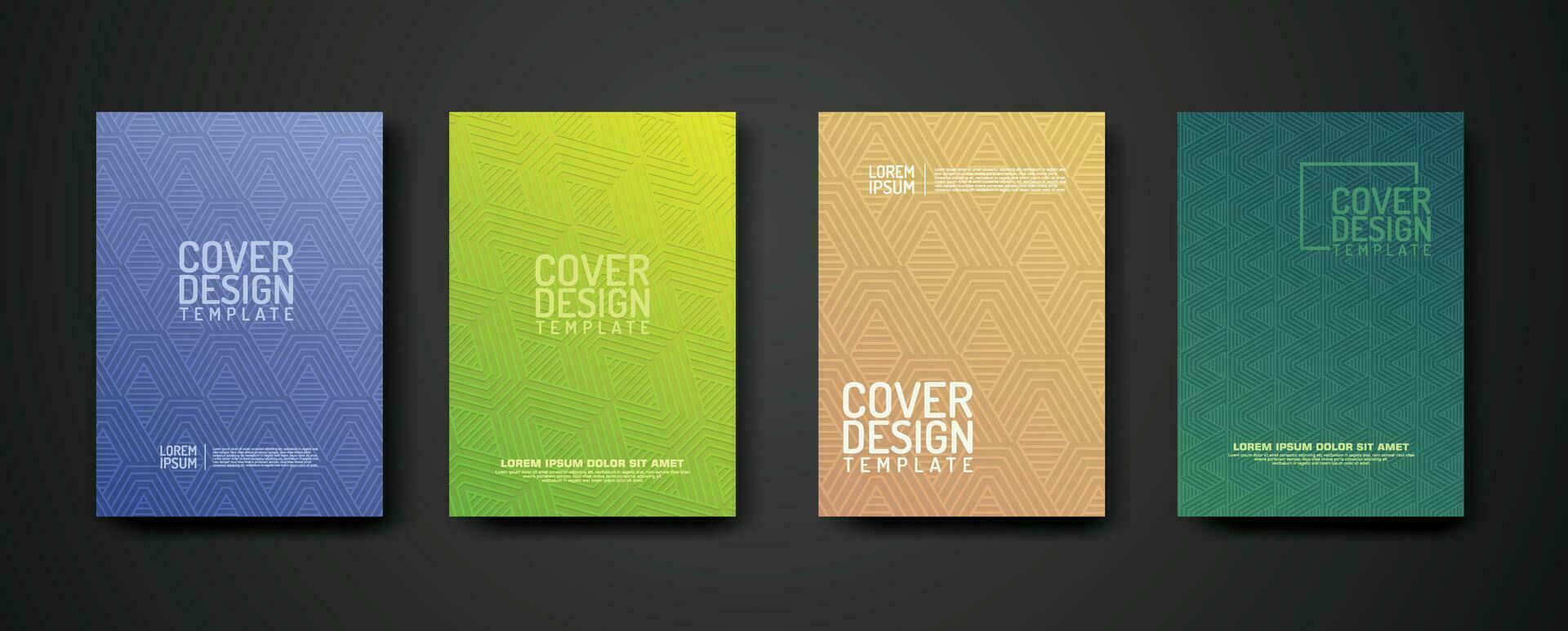 set cover Design template  with geometric lines textured pattern background and dynamic gradation color vector