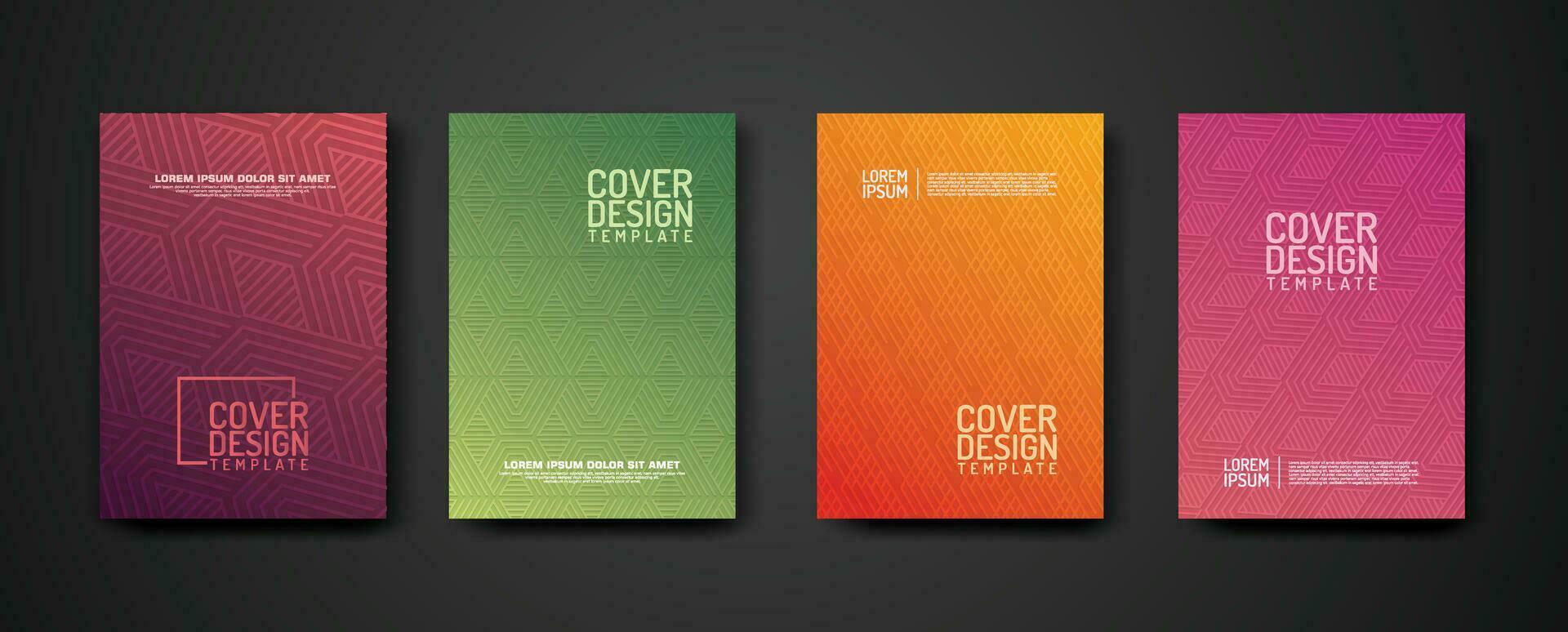 set cover Design template  with geometric lines textured pattern background and dynamic gradation color vector