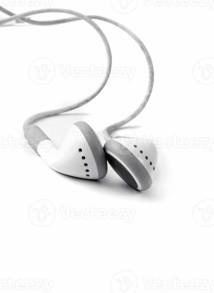 earphones on white photo