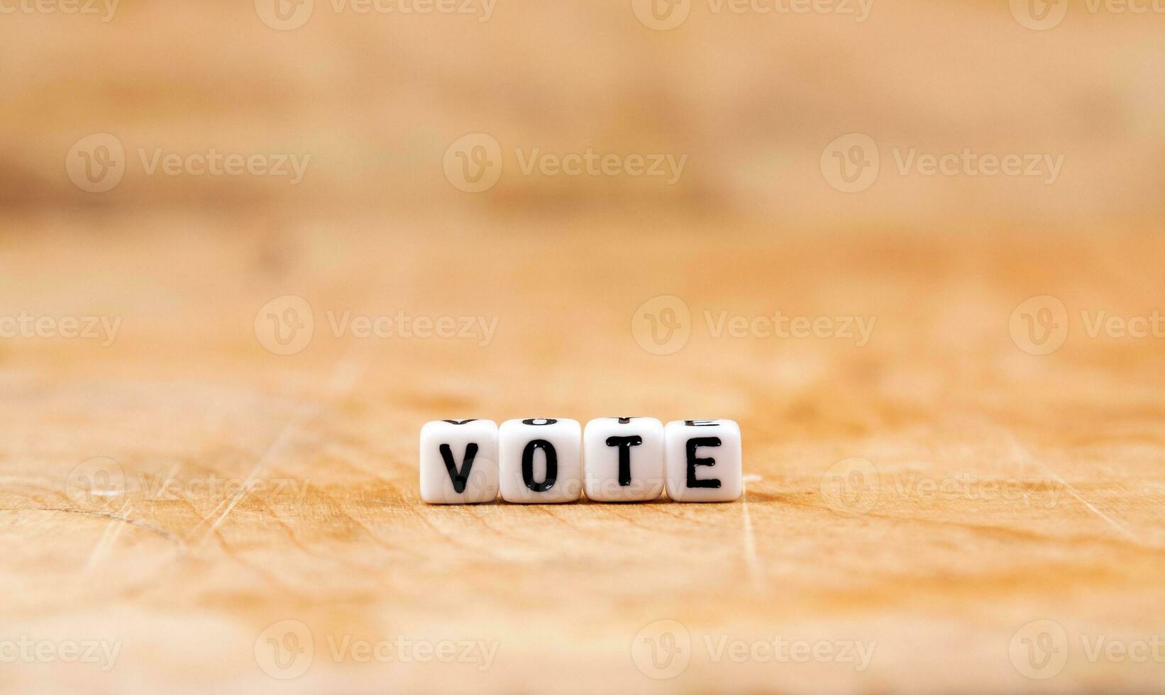 cube words on the wooden table photo