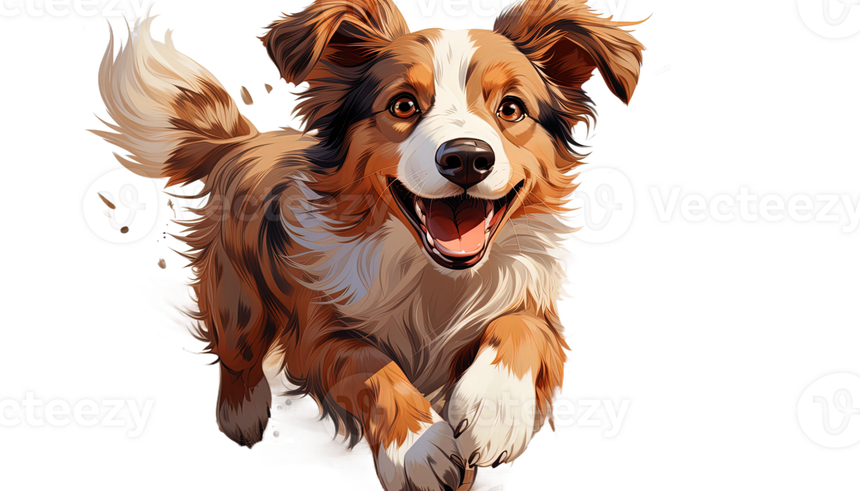 AI generated Happy dog clipart, joyful dog illustration, transparent background, playful pet artwork, cute canine graphics, smiling puppy drawing, lovely doggy png