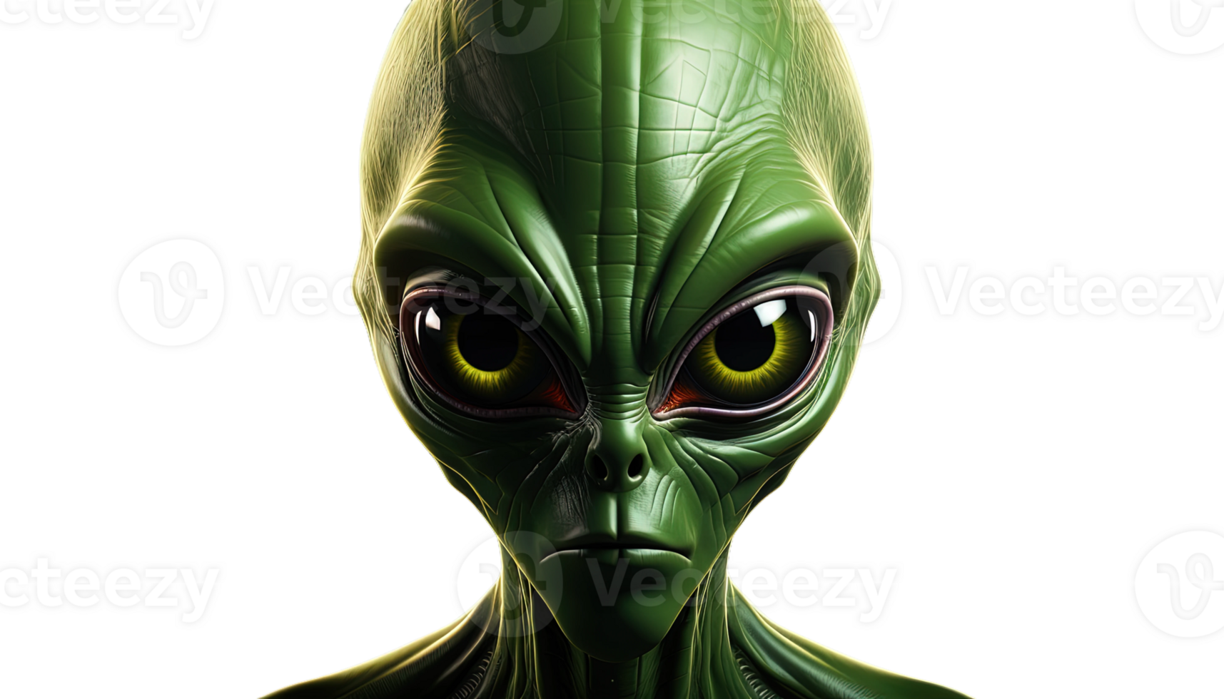 ai gerado verde estrangeiro clipart, verde extraterrestre, transparente fundo, UFO ilustração, exterior espaço criatura png