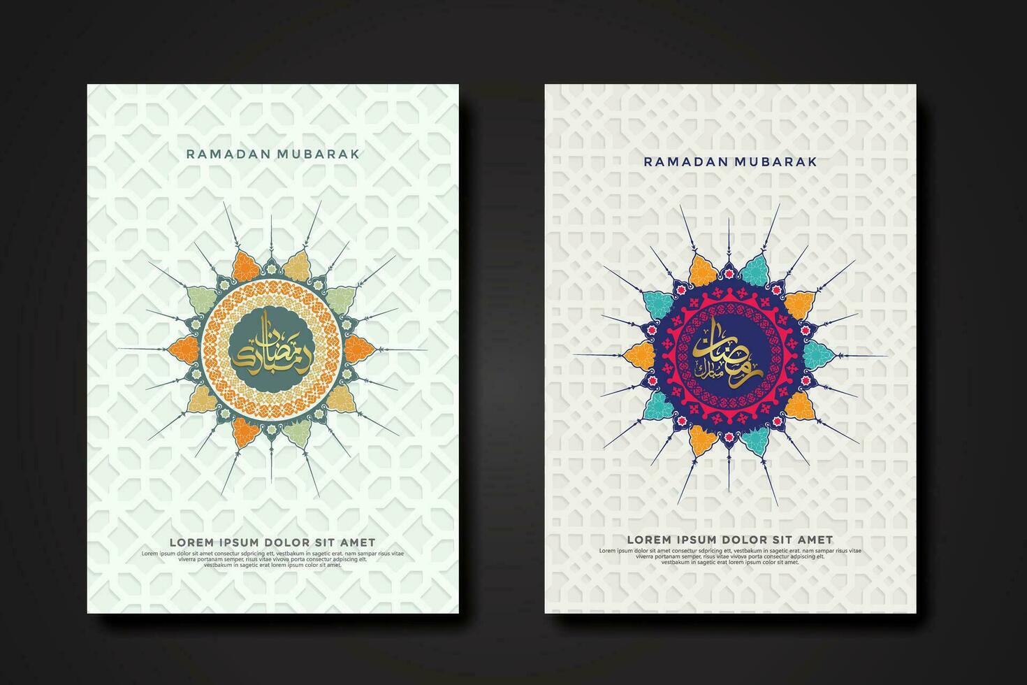Set cover background template for ramadan event vector