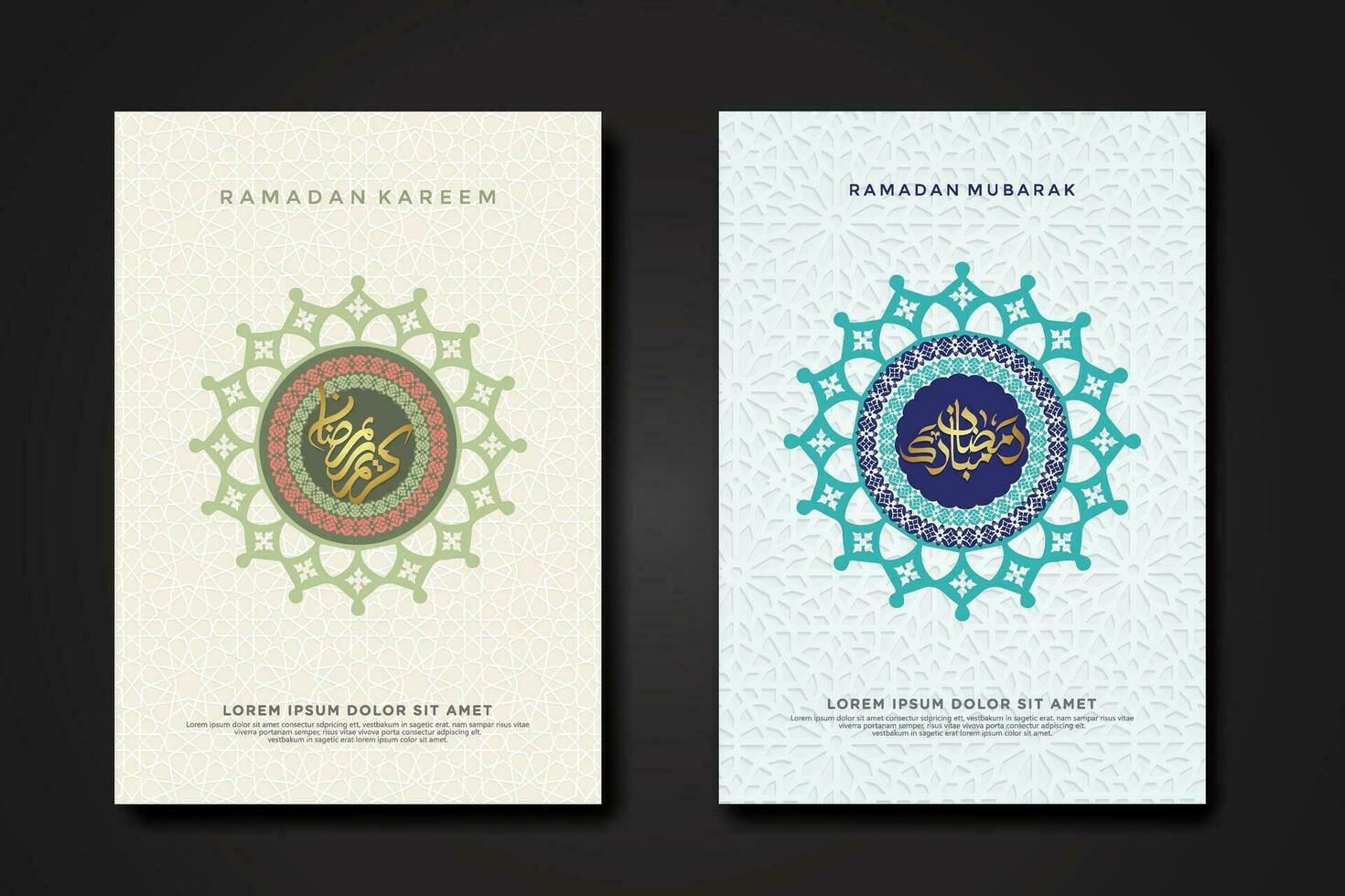 Set cover background template for ramadan event vector