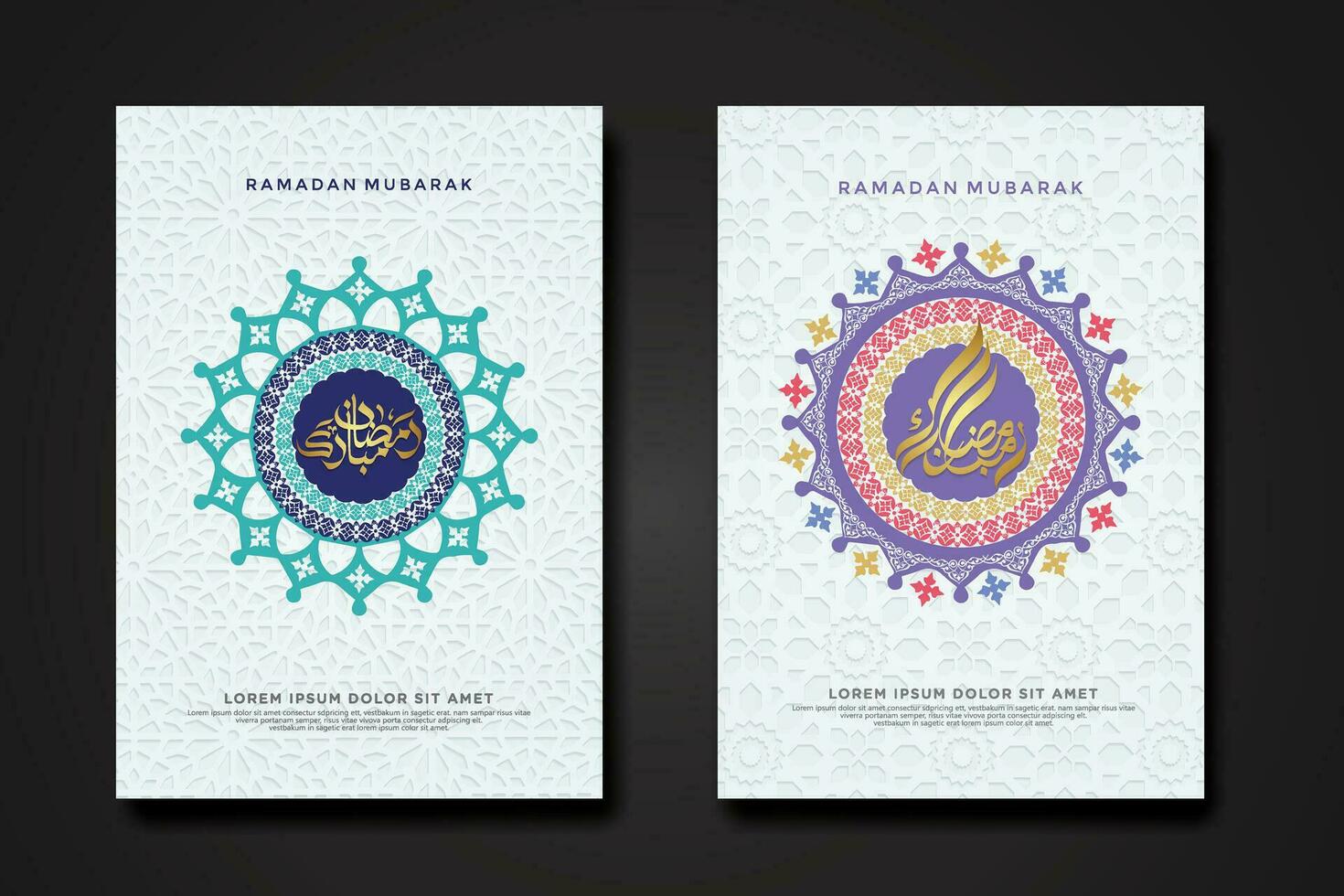 Set cover background template for ramadan event vector